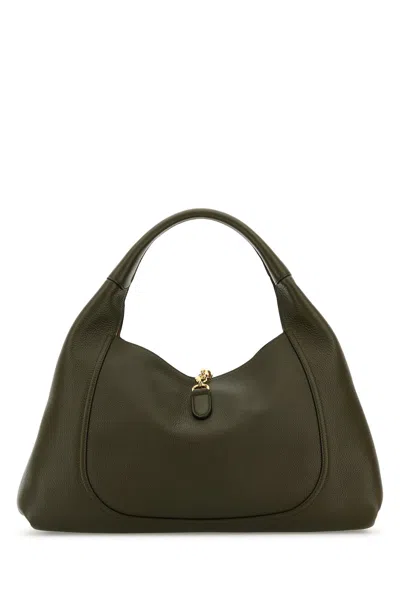 Gucci Borsa A Spalla  Softbit Grande In Pelle Verde Oliva Donna