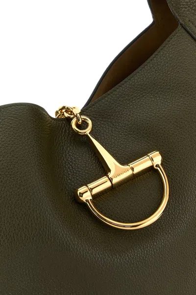 Gucci Borsa A Spalla  Softbit Grande In Pelle Verde Oliva Donna