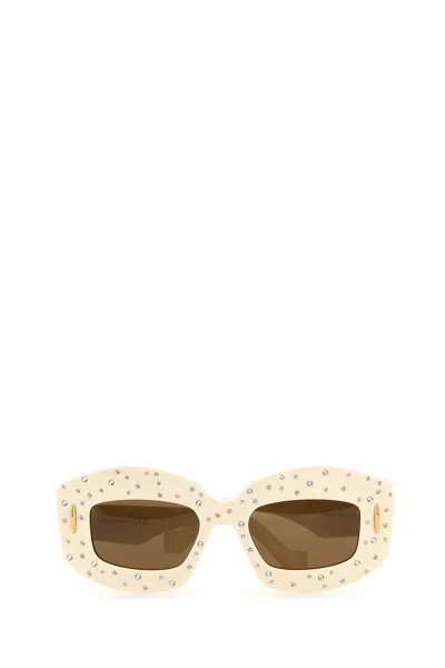 Loewe Occhiali Da Sole In Acetato Crema  Unisex