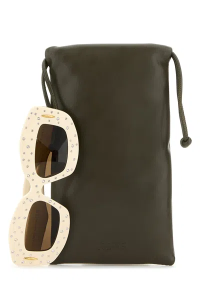 Loewe Occhiali Da Sole In Acetato Crema  Unisex