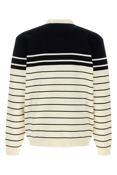 Gucci Embroidered Stripes Cotton Cardigan In Multi