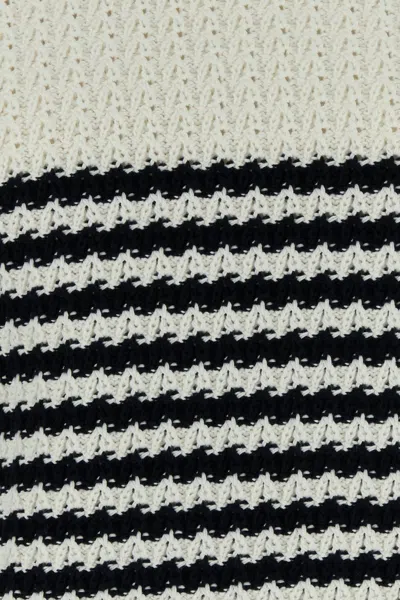 Gucci Embroidered Stripes Cotton Sweater In White