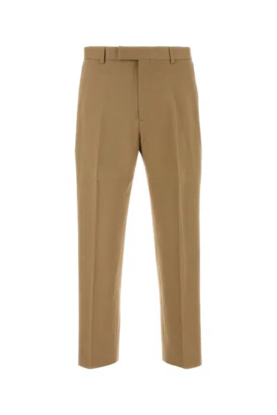 Gucci Pantalone In Gabardine Cammello  Uomo In Brown