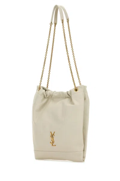 Saint Laurent Borsa A Spalla Pochon In Pelle Avorio Donna