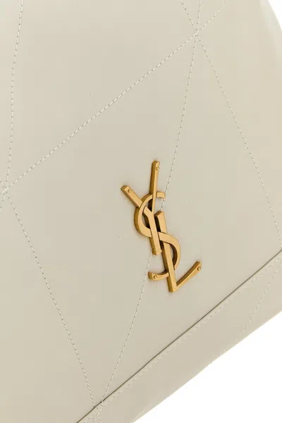 Saint Laurent Borsa A Spalla Pochon In Pelle Avorio Donna