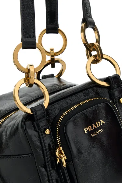 Prada Borsa A Mano  Dangle Mini In Pelle Nera Donna