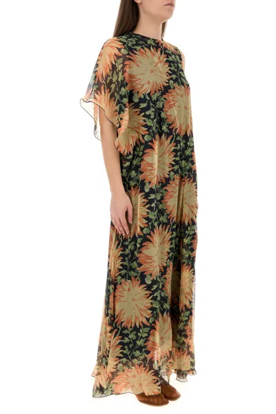 Loewe Abito In Seta Stampata Donna In Multi