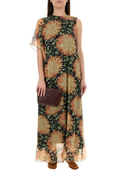 Loewe Abito In Seta Stampata Donna In Multi