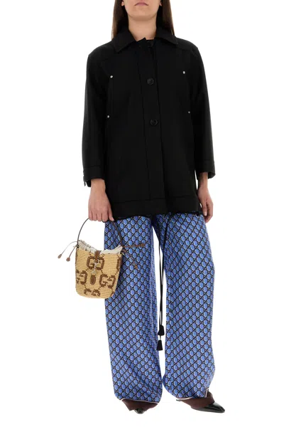 Gucci Borsa A Secchiello Gg Mini In Rafia Ricamata Donna