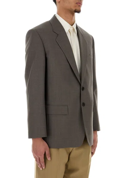 Saint Laurent Giacca In Lana Grigia Uomo In Gray