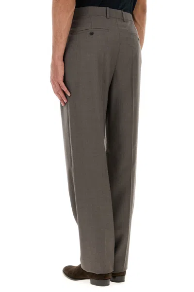 Saint Laurent Dove Grey Wool Pant In Gray