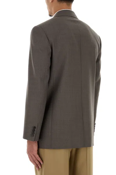 Saint Laurent Giacca In Lana Grigia Uomo In Gray