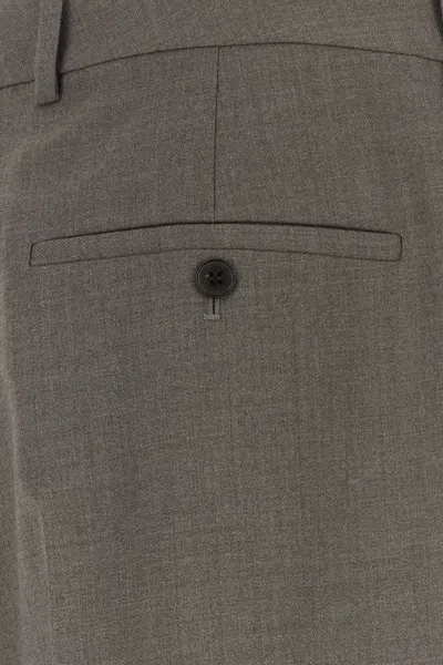 Saint Laurent Dove Grey Wool Pant In Gray