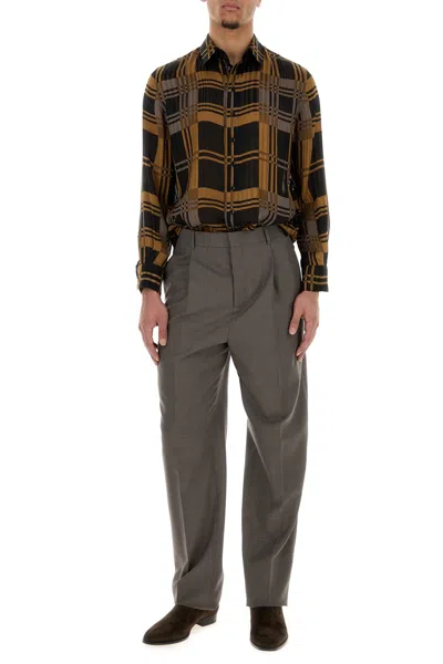 Saint Laurent Dove Grey Wool Pant In Gray