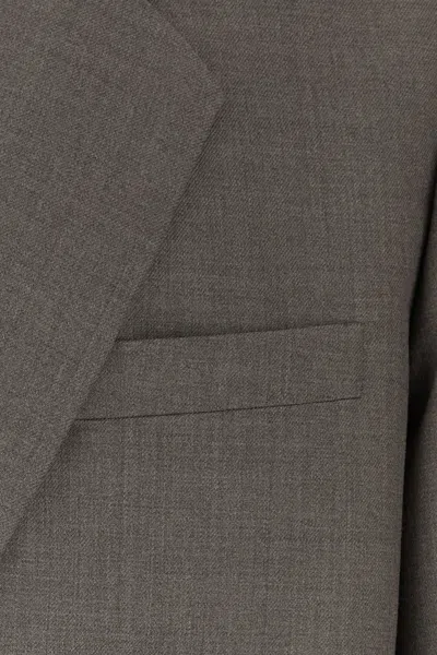 Saint Laurent Giacca In Lana Grigia Uomo In Gray