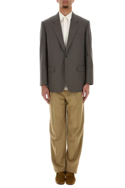 Saint Laurent Giacca In Lana Grigia Uomo In Gray