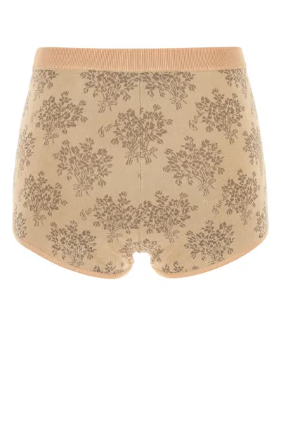 Fendi Viscose Shorts With Embroidered Floral Pattern
