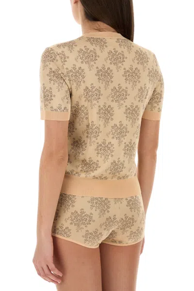 Fendi Embroidered Floral Pattern Viscose Sweater In Brown
