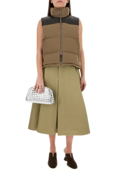 Bottega Veneta Gonna In Cotone Kaki Donna In Multi