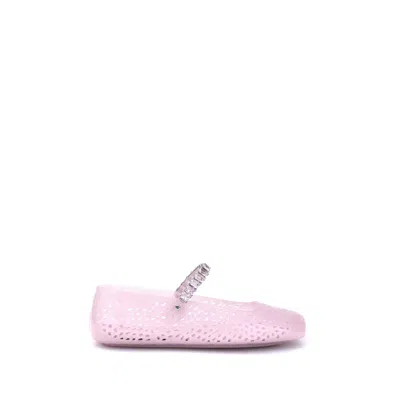 Jimmy Choo The Jelly Glitter Crystal-strap Ballerina Flats In Pink