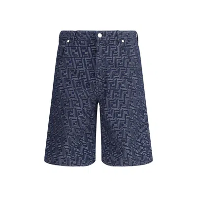Fendi Short Jeans In Blue