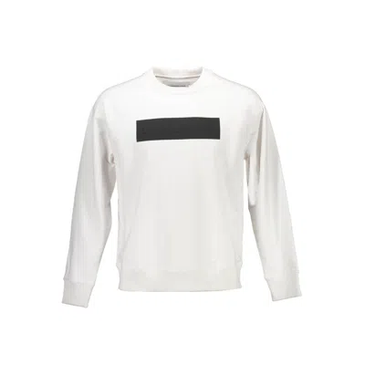 Calvin Klein Elegant White Cotton Blend Sweater In White