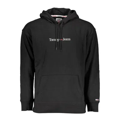 Tommy Hilfiger Sleek Hooded Sweatshirt With Embroidered Logo In Black