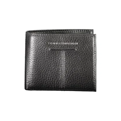 Tommy Hilfiger Elegant Black Leather Bifold Wallet In Black