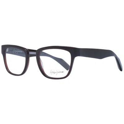 Yohji Yamamoto Brown Unisex Optical Frames In Black