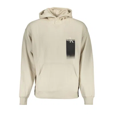 Calvin Klein Beige Hooded Sweatshirt With Central Pocket In Neutral