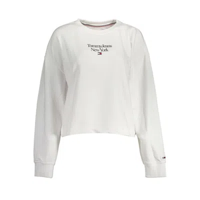 Tommy Hilfiger Chic White Embroidered Logo Sweatshirt In White
