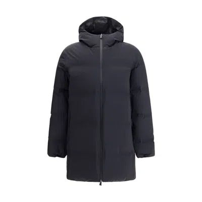 Herno Hooded Down Jacket In Blue
