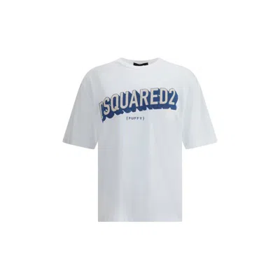 Dsquared2 Graphic Logo Cotton T-shirt In White