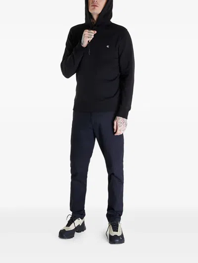 Calvin Klein Logo-patch Hoodie In Black