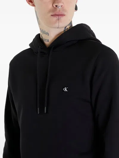 Calvin Klein Logo-patch Hoodie In Black