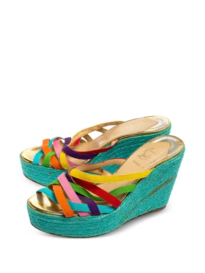 Pre-owned Christian Louboutin 110mm Crepon Espadrilles