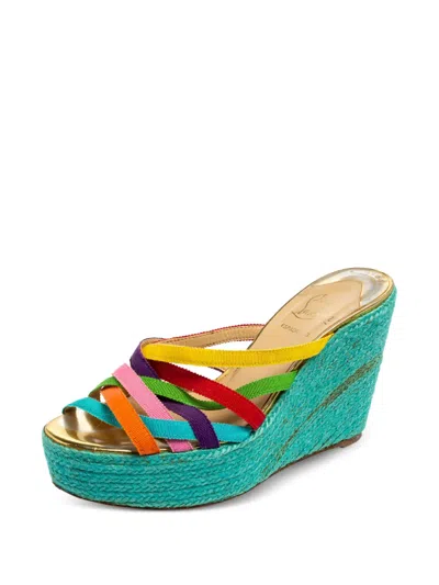 Pre-owned Christian Louboutin 110mm Crepon Espadrilles