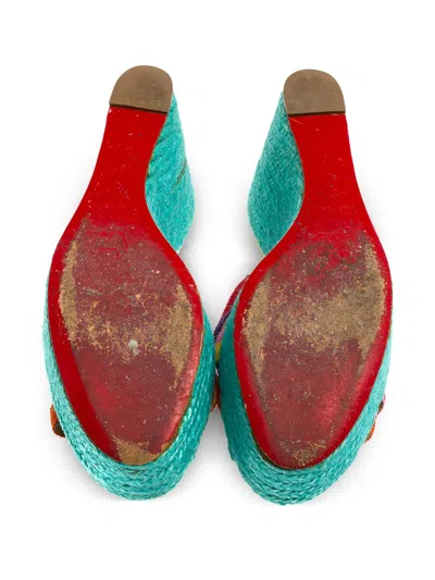 Pre-owned Christian Louboutin 110mm Crepon Espadrilles