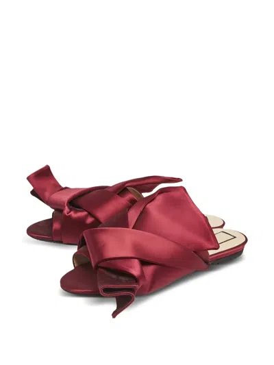 Pre-owned N°21 Satin Flat Sandals