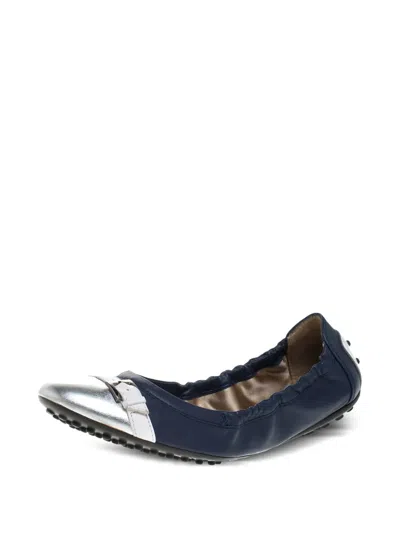 Pre-owned Tod's Vintage Metallic Effect-toe Ballet Flats