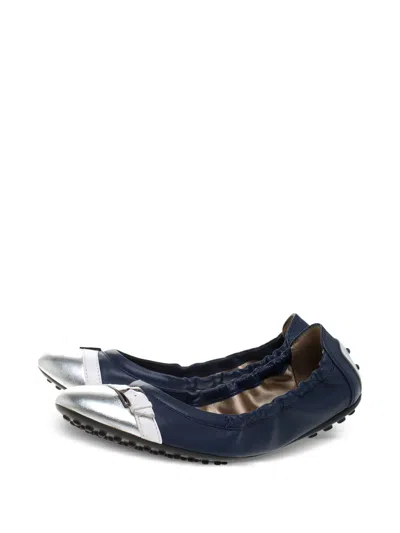 Pre-owned Tod's Vintage Metallic Effect-toe Ballet Flats