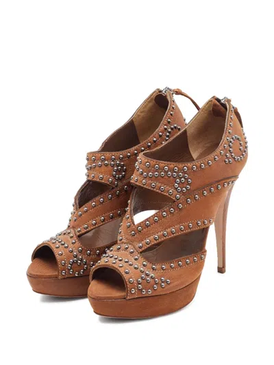 Pre-owned Miu Miu 125mm Stud-embellished Sandals
