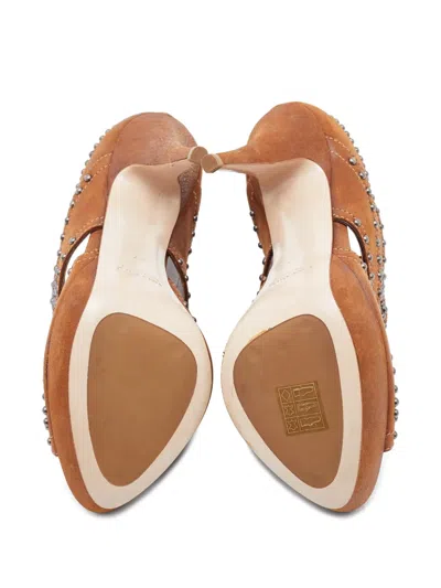 Pre-owned Miu Miu 125mm Stud-embellished Sandals