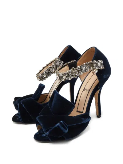 Pre-owned N°21  105mm Crystal-embellished Velvet Sandals