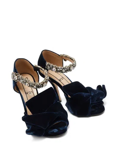 Pre-owned N°21  105mm Crystal-embellished Velvet Sandals