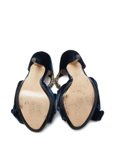 Pre-owned N°21  105mm Crystal-embellished Velvet Sandals