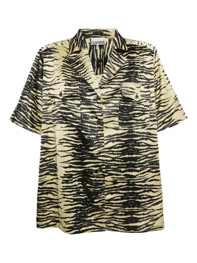 Pre-owned Ganni  Tiger-print Shirt