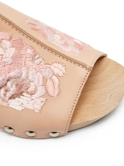 Pre-owned Alexander Mcqueen Floral-embroidered Sandals In Neutral