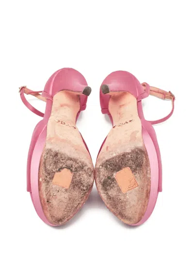 Pre-owned Jimmy Choo 150mm Satin Sandals In Pink