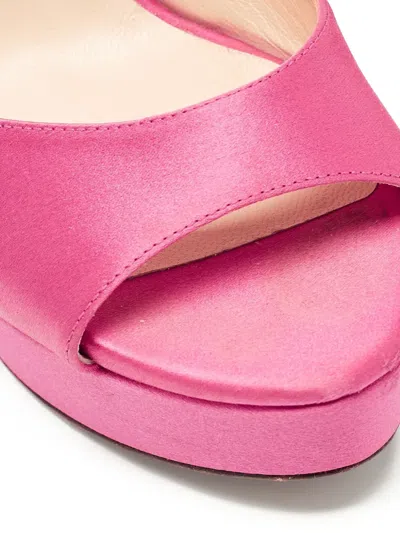 Pre-owned Jimmy Choo 150mm Satin Sandals In Pink